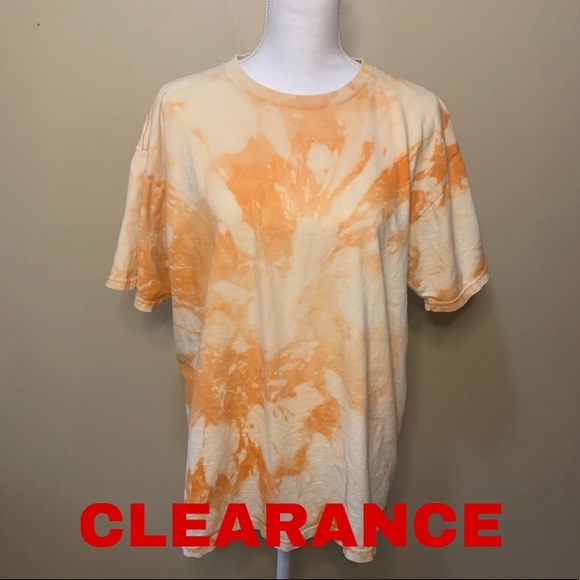 Other - Custom Bleach Dyed Distressed Orange T-Shirt
